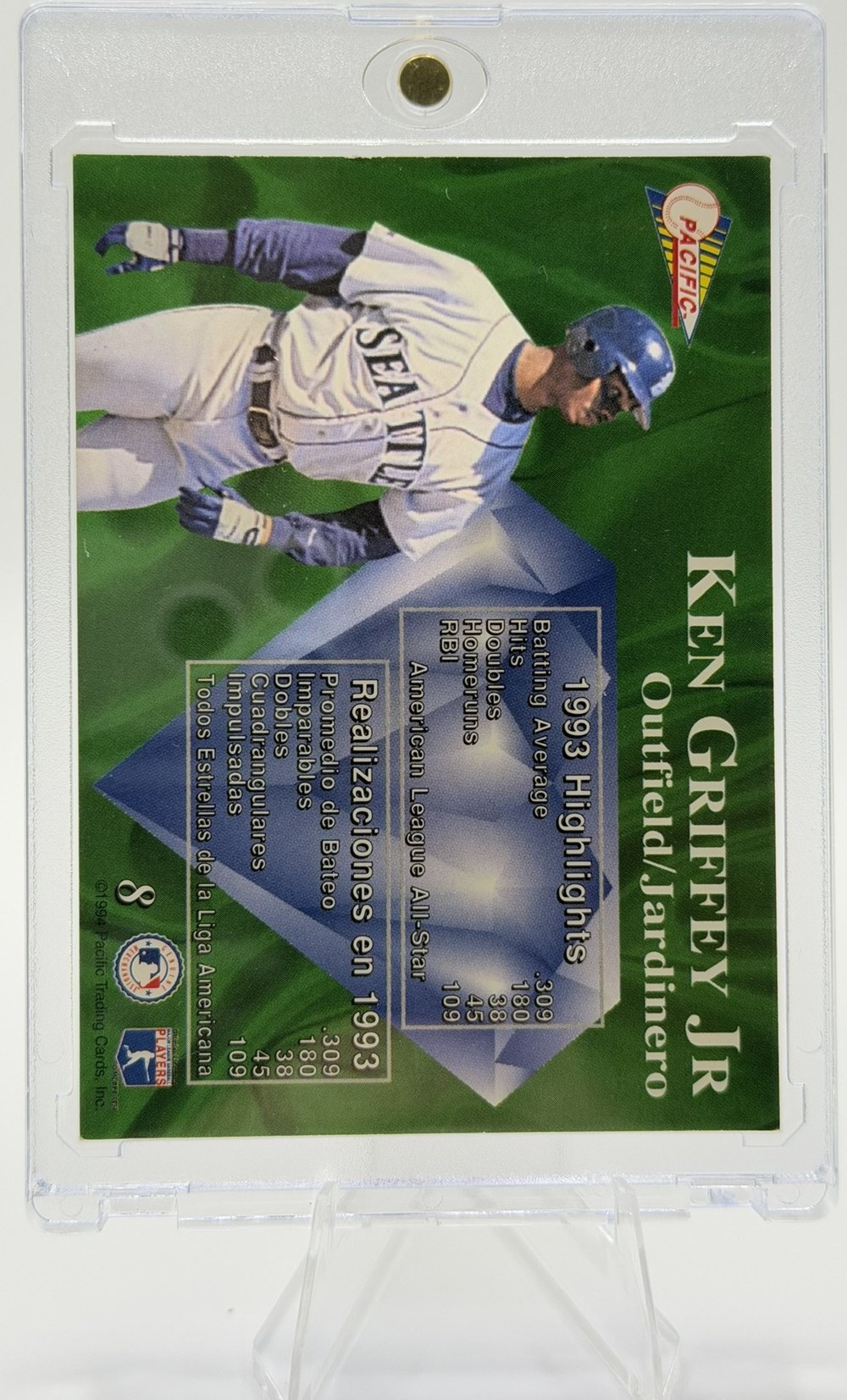 Ken Griffey Jr. 1994 Pacific Crown Collection back