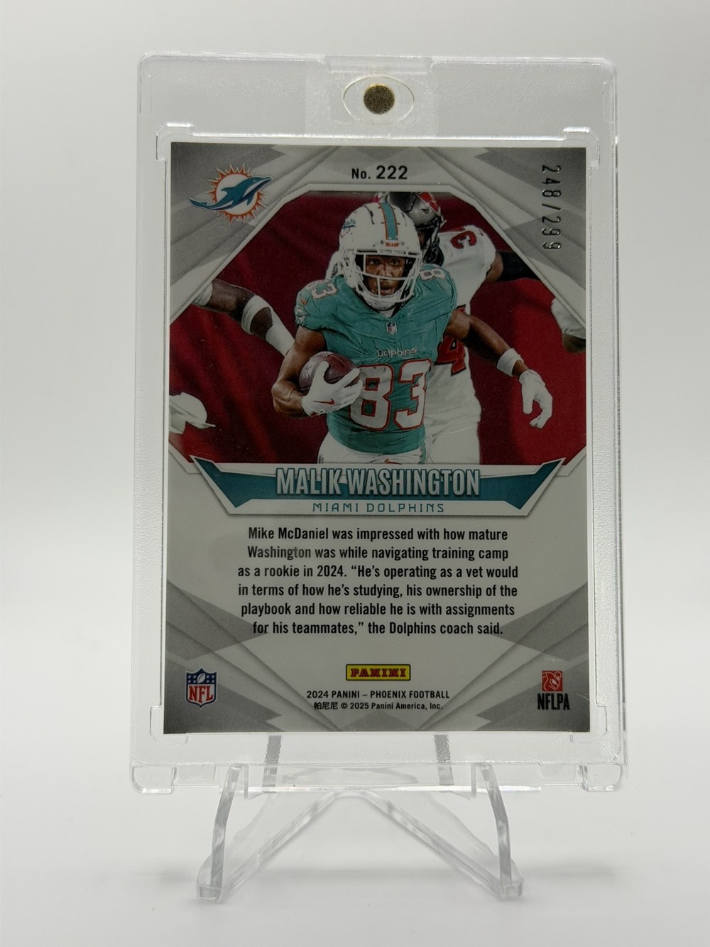 Malik Washington 2024 Panini Phoenix back