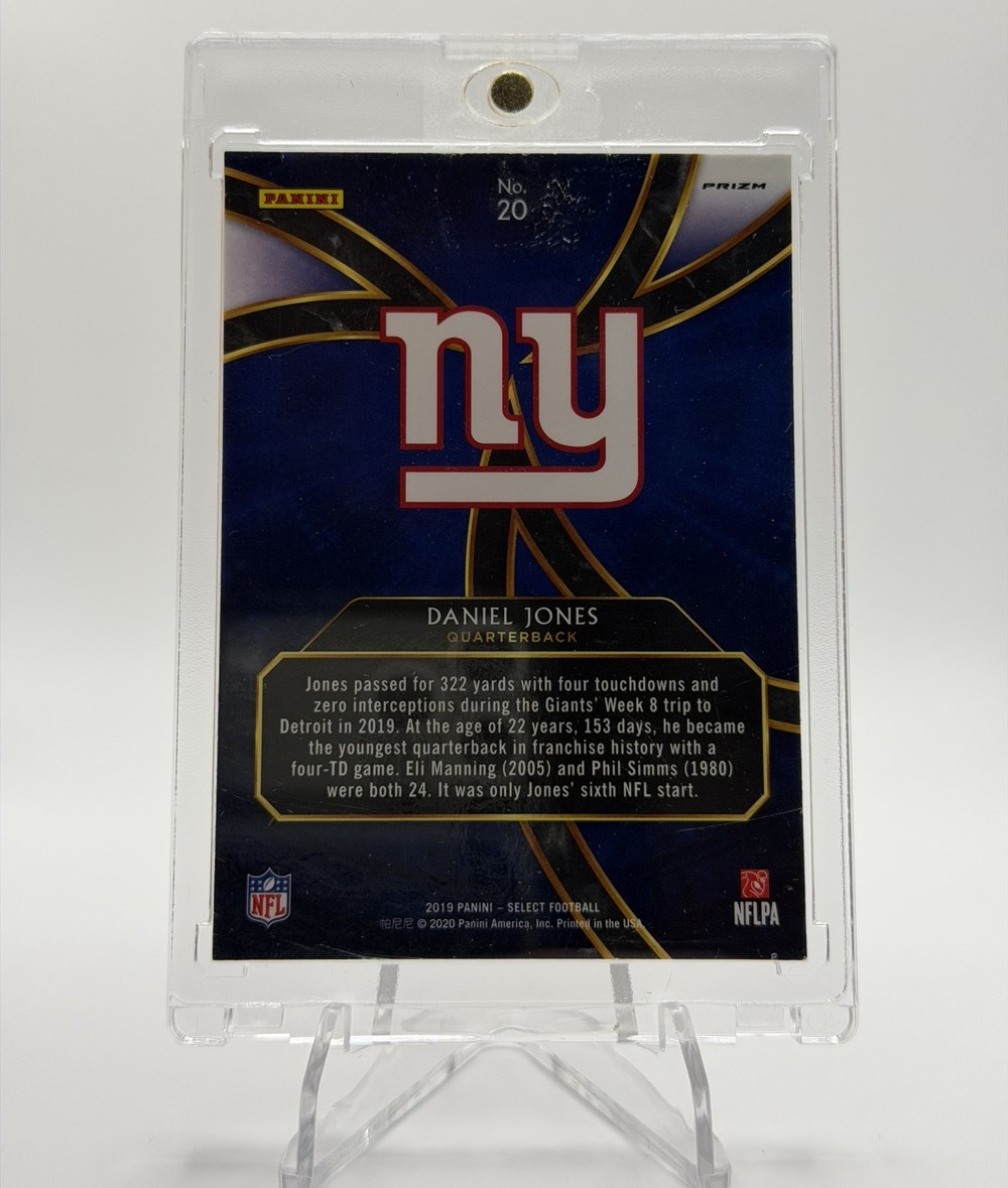 Daniel Jones 2019 Panini Select back