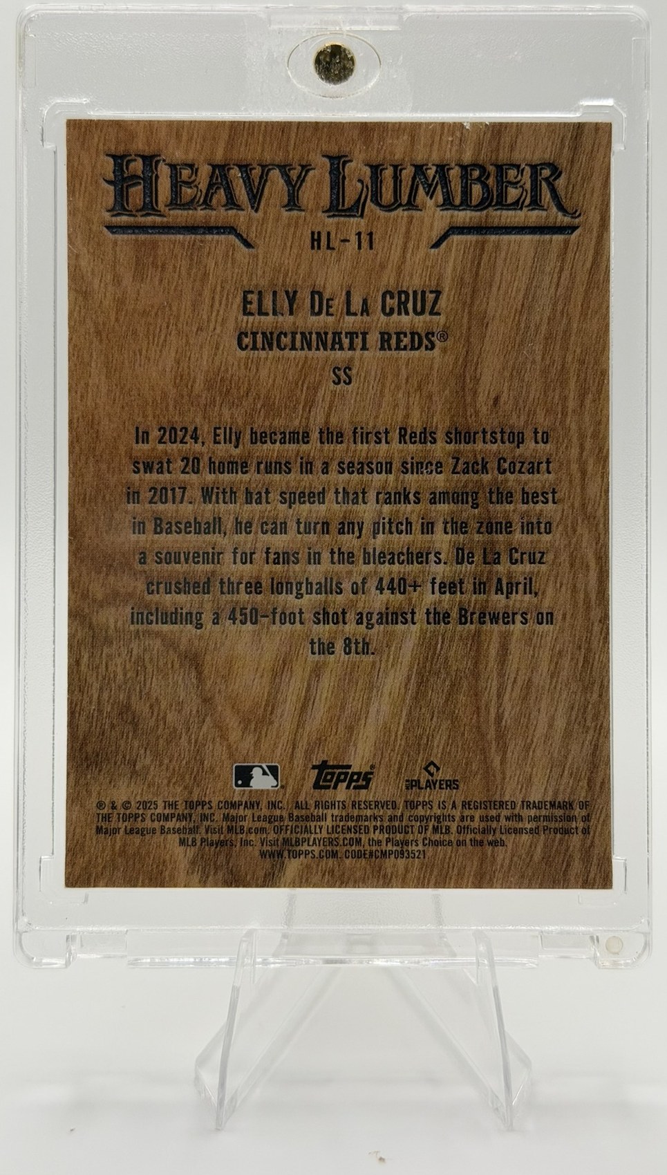 Elly De La Cruz 2025 Topps back