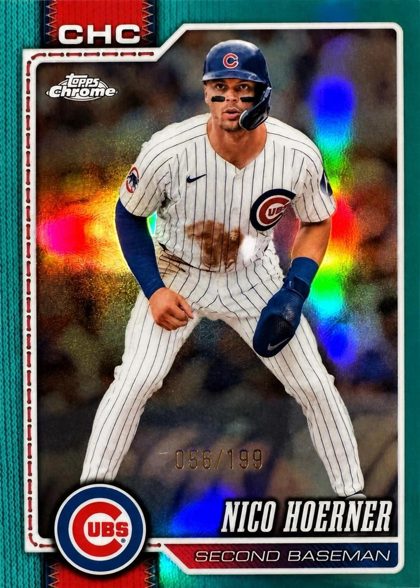 Nico Hoerner 2026 Topps Chrome Aqua Refractor /199