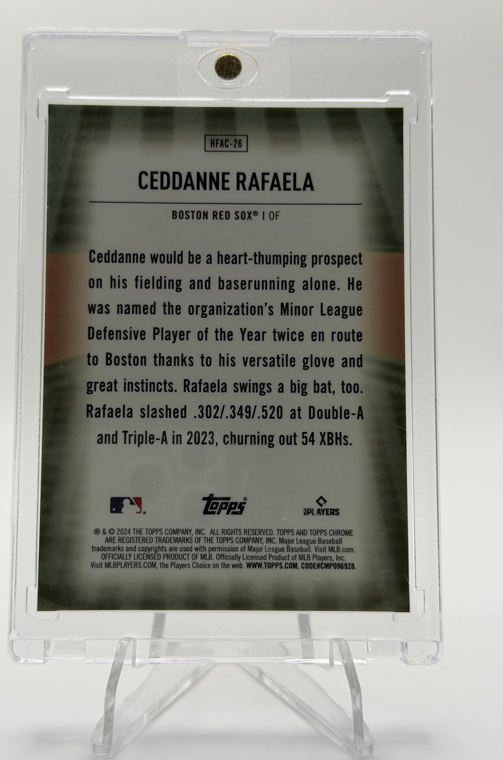Ceddanne Rafaela 2024 Topps Chrome back
