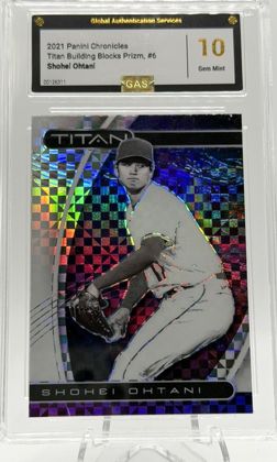 Shohei Ohtani 2021 Panini Chronicles Titan Building Blocks Prizm