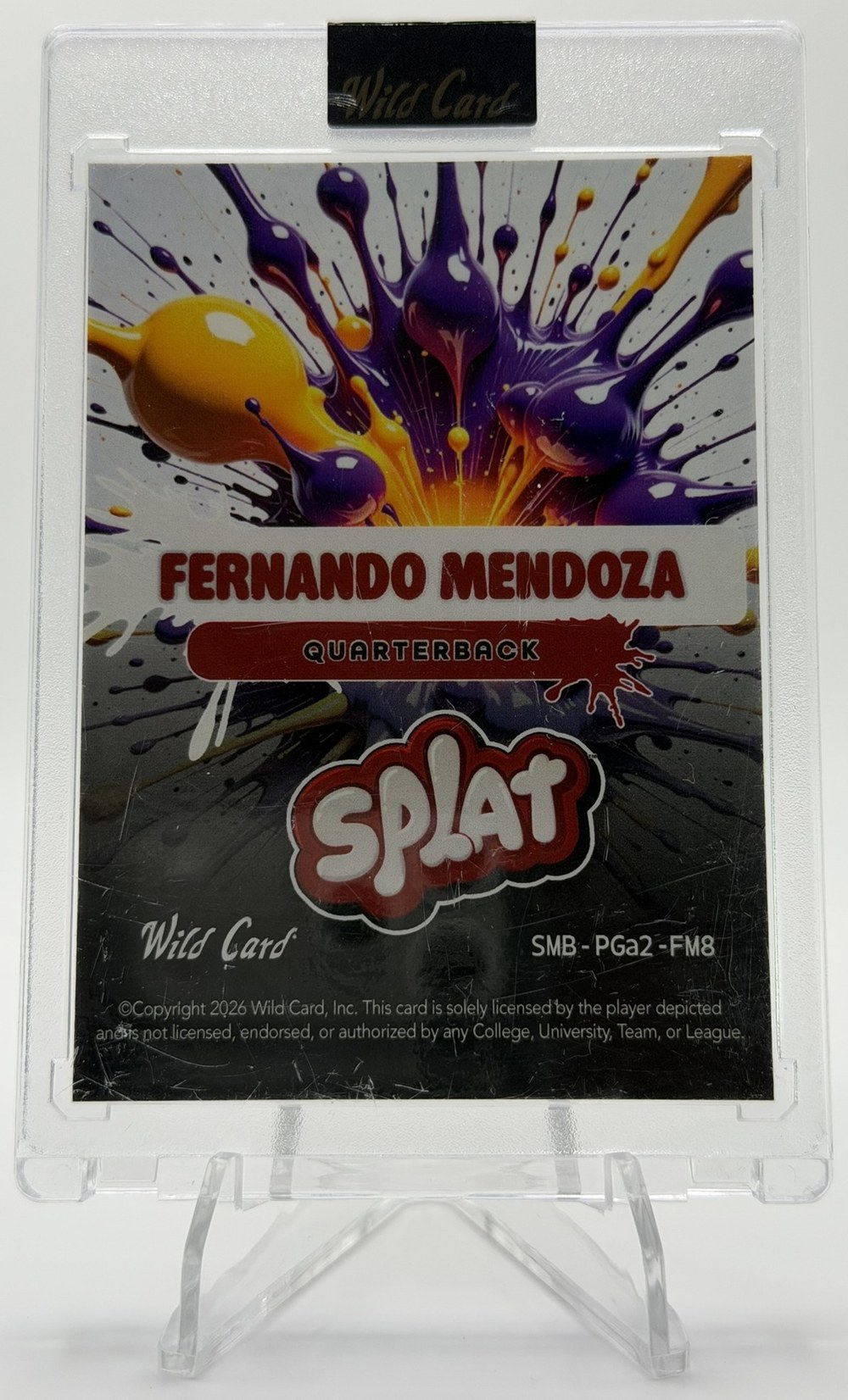Fernando Mendoza 2026 Wild Card Splat back