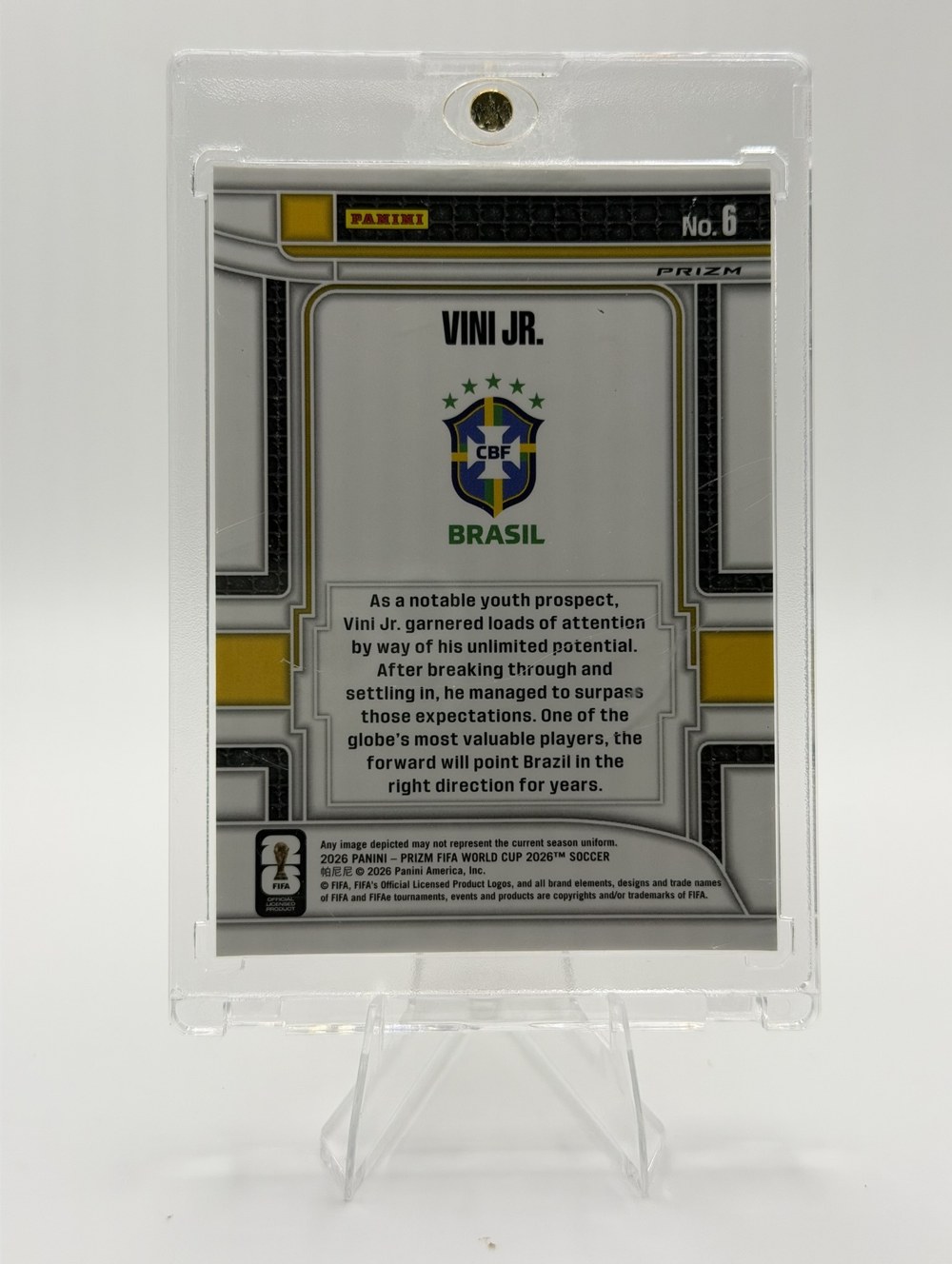 Vinicius Junior 2026 Panini Prizm FIFA World Cup back