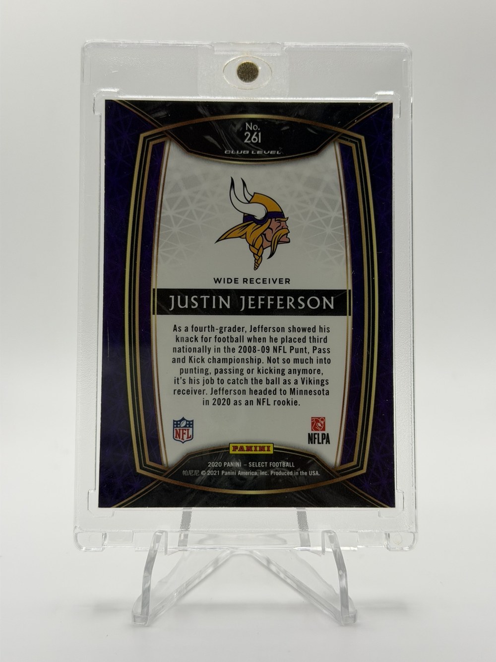 Justin Jefferson 2020 Panini Select back