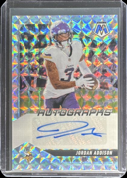 Jordan Addison 2025 Panini Mosaic Autographs Mosaic