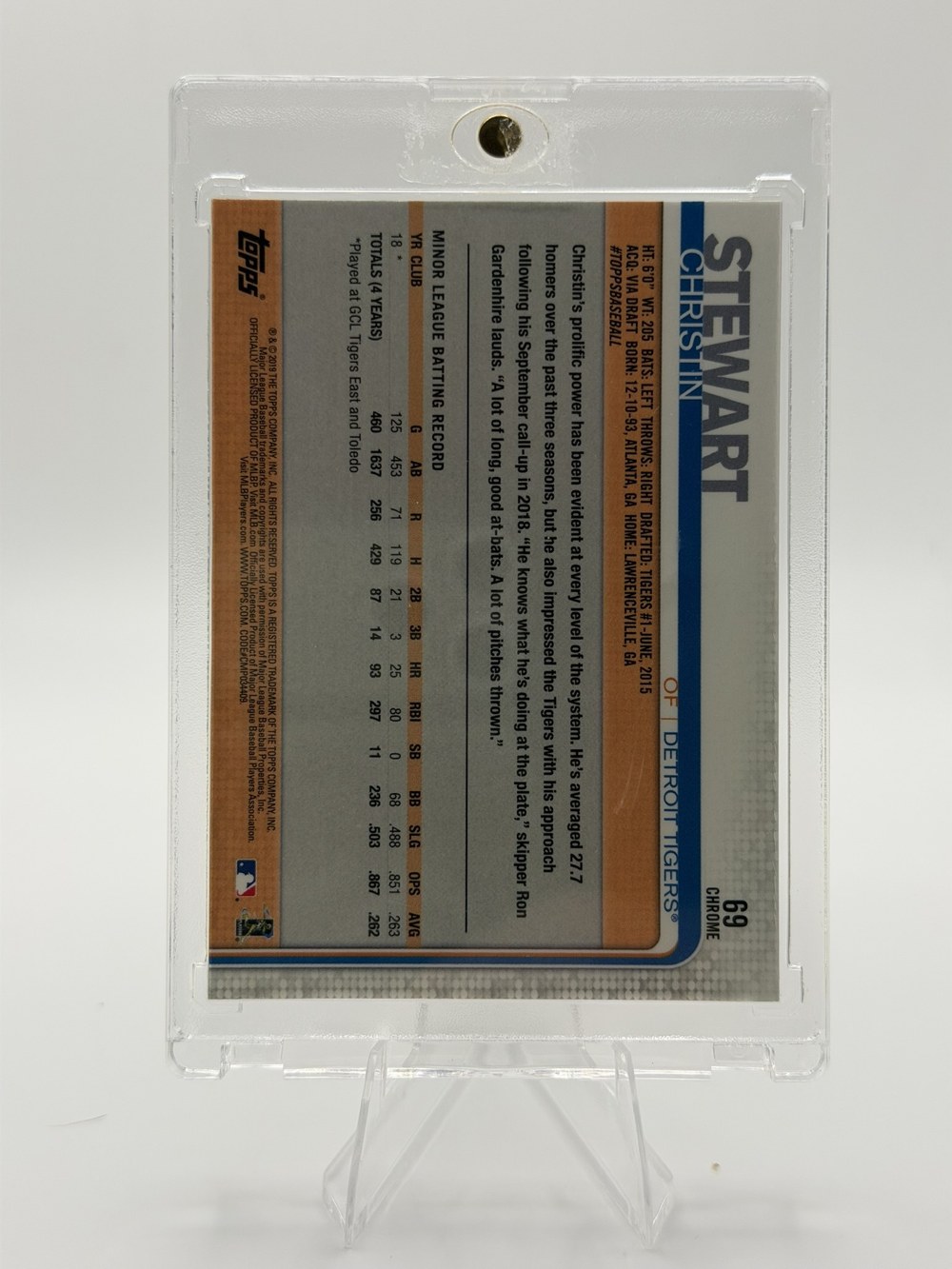 Christin Stewart 2019 Topps Chrome back