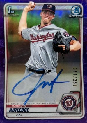 Jackson Rutledge 2020 Bowman Chrome Prospect Autographs Purple Refractor /250