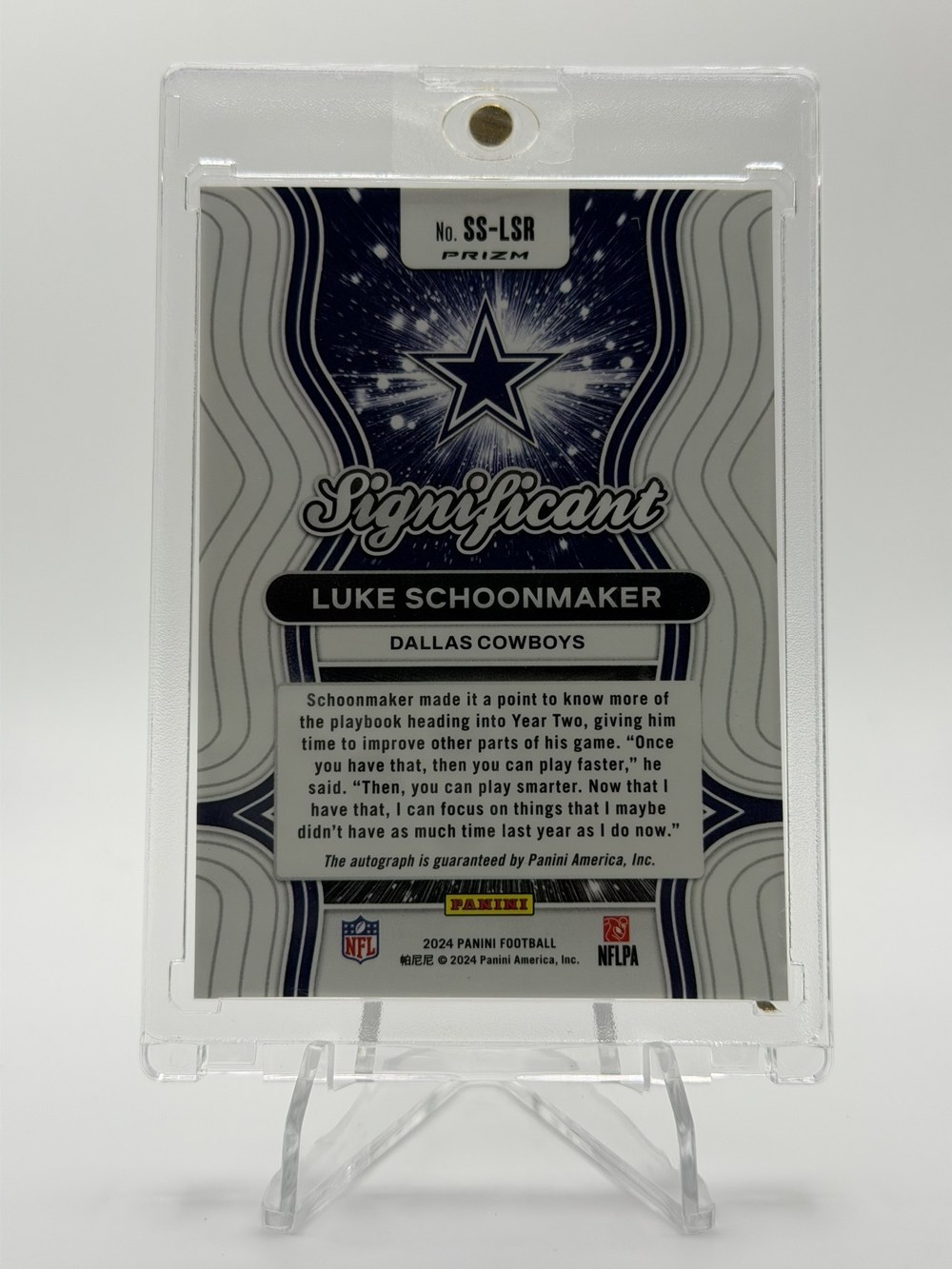 Luke Schoonmaker 2024 Panini Prizm back