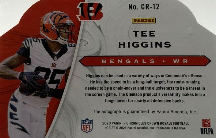 Tee Higgins 2020 Panini Chronicles back