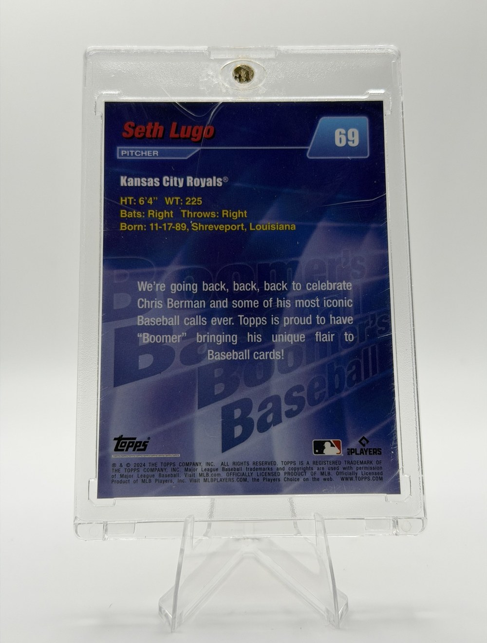 Seth Lugo 2024 Topps Boomer's Baseball back