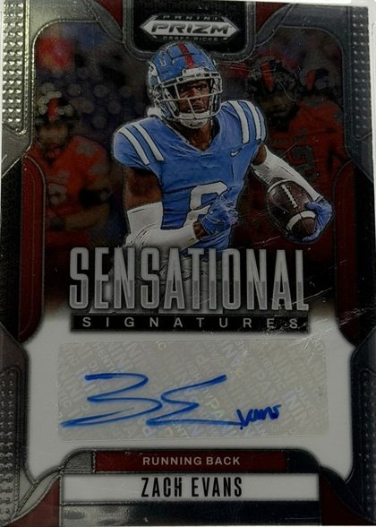 Zach Evans 2025 Panini Prizm Draft Picks Sensational Signatures