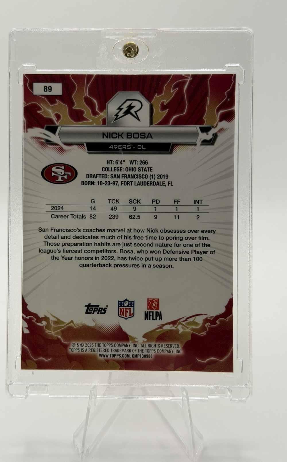 Nick Bosa 2025 Topps Resurgence back