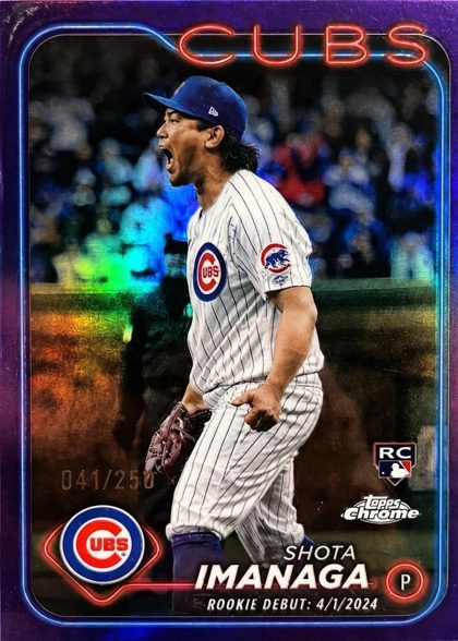 Shota Imanaga 2024 Topps Chrome Update Purple Refractor /250