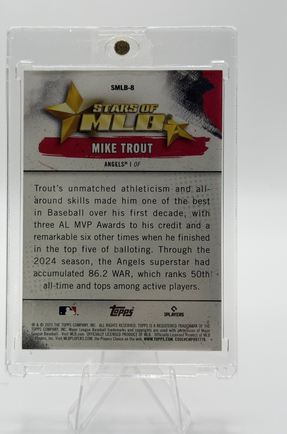 Mike Trout 2025 Topps back