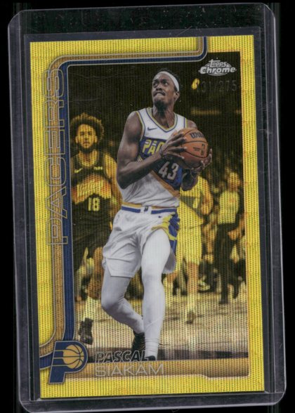 Pascal Siakam 2025 Topps Chrome Yellow Refractor /275