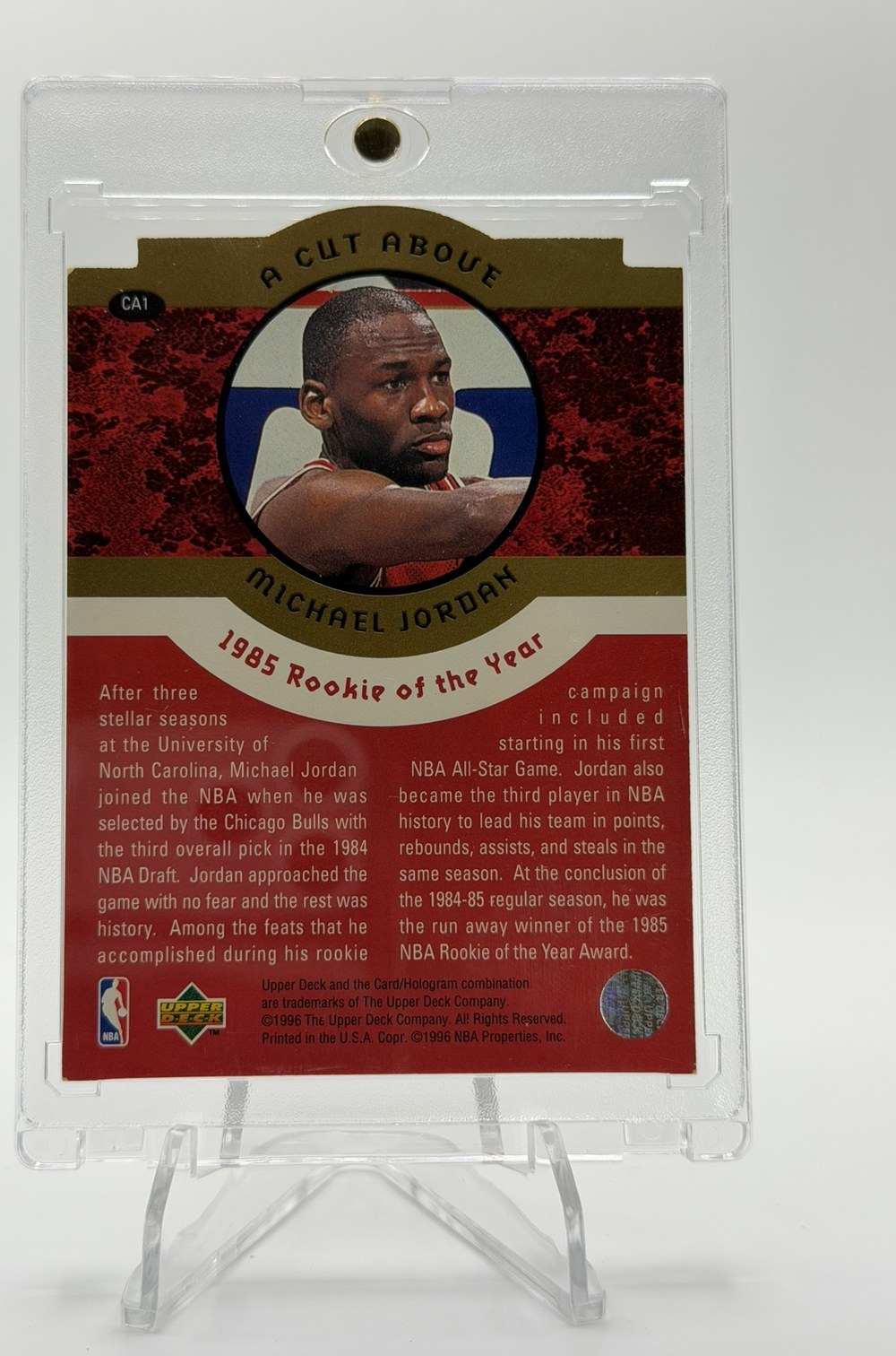 Michael Jordan 1996 Upper Deck back