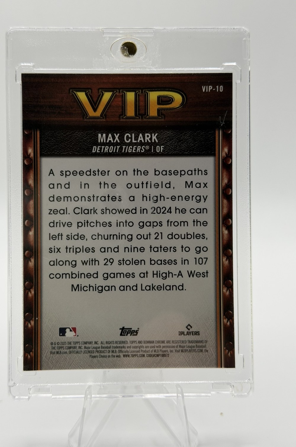 Max Clark 2025 Bowman Chrome back