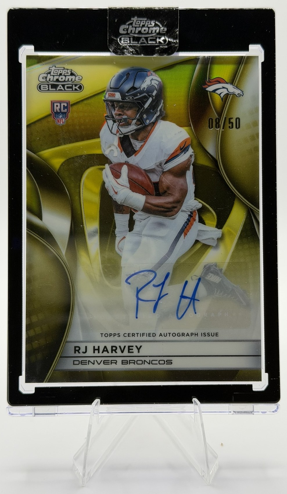 RJ Harvey 2025 Topps Chrome Black front