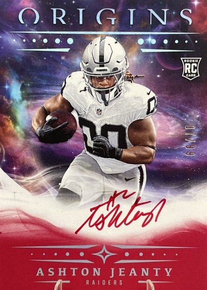 Ashton Jeanty 2025 Panini Origins Rookie Autographs Red /99