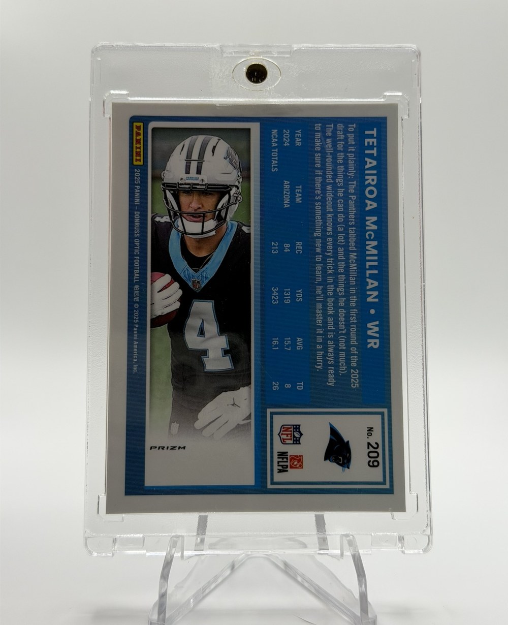Tetairoa McMillan 2025 Panini Donruss Optic back