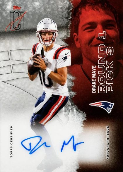 Drake Maye 2025 Topps Signature Class Veteran Class Crystal Clear Autograph