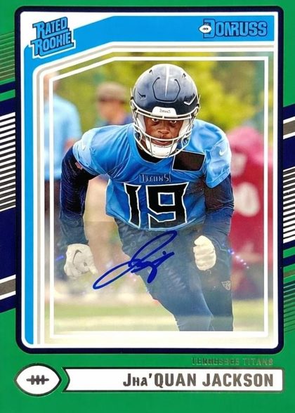 Jha'Quan Jackson 2024 Panini Donruss Rated Rookie Autographs Green