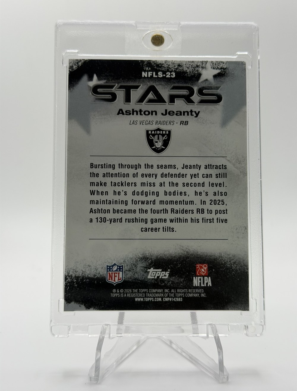 Ashton Jeanty 2026 Topps back