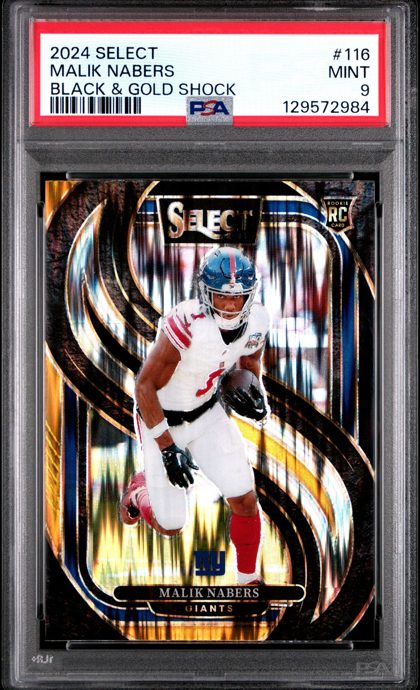 Malik Nabers 2024 Panini Select Black & Gold Shock