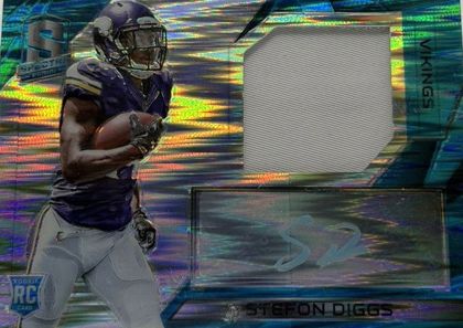 Stefon Diggs 2015 Panini Spectra Rookie Patch Autographs Neon Blue /50