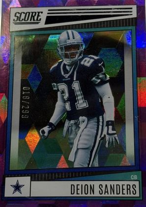 Deion Sanders 2022 Panini Score Purple Cubic /299