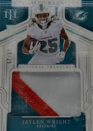 Jaylen Wright 2024 Panini National Treasures Framed Fabrics Holo Silver /25