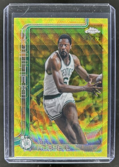 Bill Russell 2025 Topps Chrome Update Yellow Wave Refractor /275
