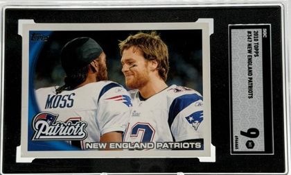 Tom Brady & Randy Moss 2010 Topps New England Patriots Team Card