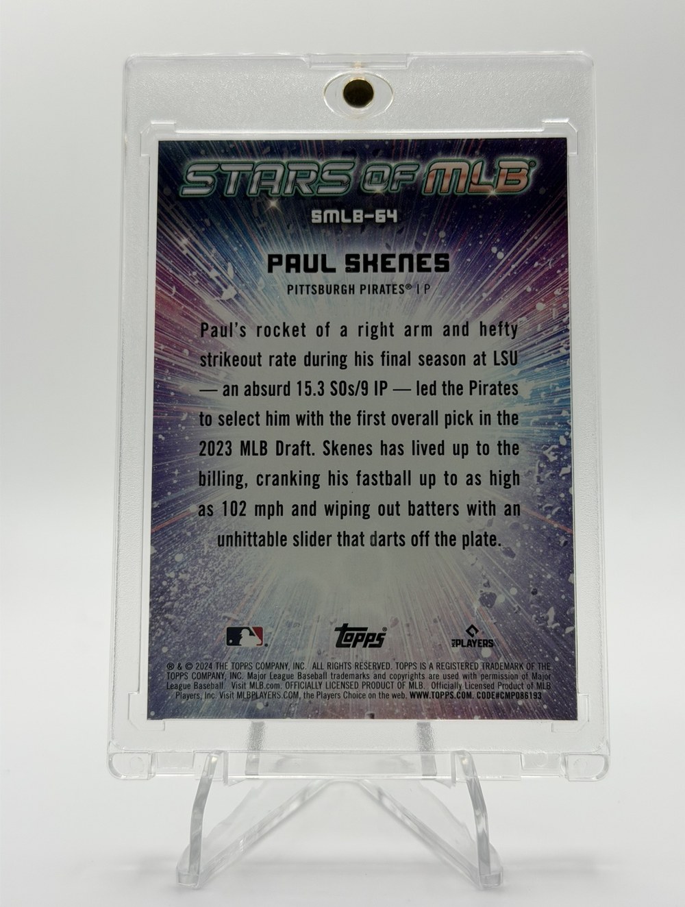 Paul Skenes 2024 Topps Update back