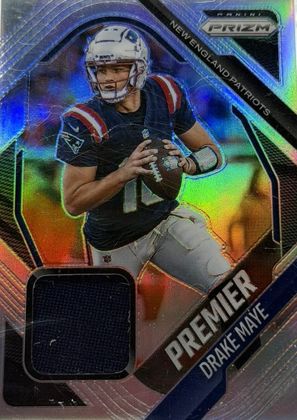 Drake Maye 2025 Panini Prizm Premier Jerseys Silver Prizm