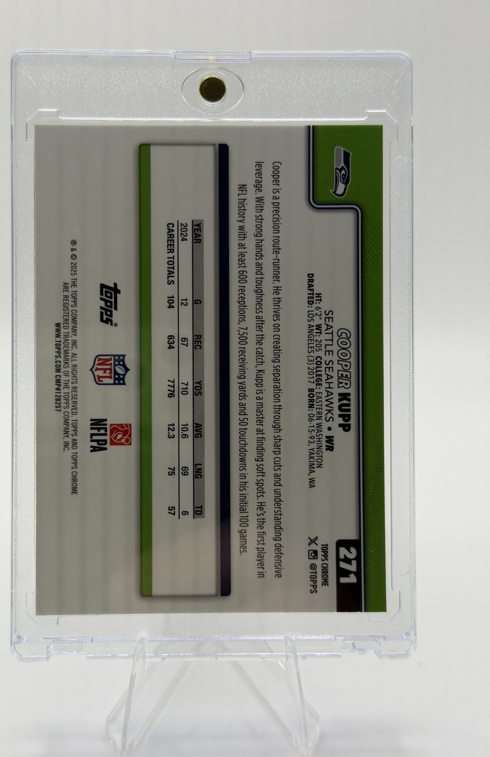 Cooper Kupp 2025 Topps Chrome back