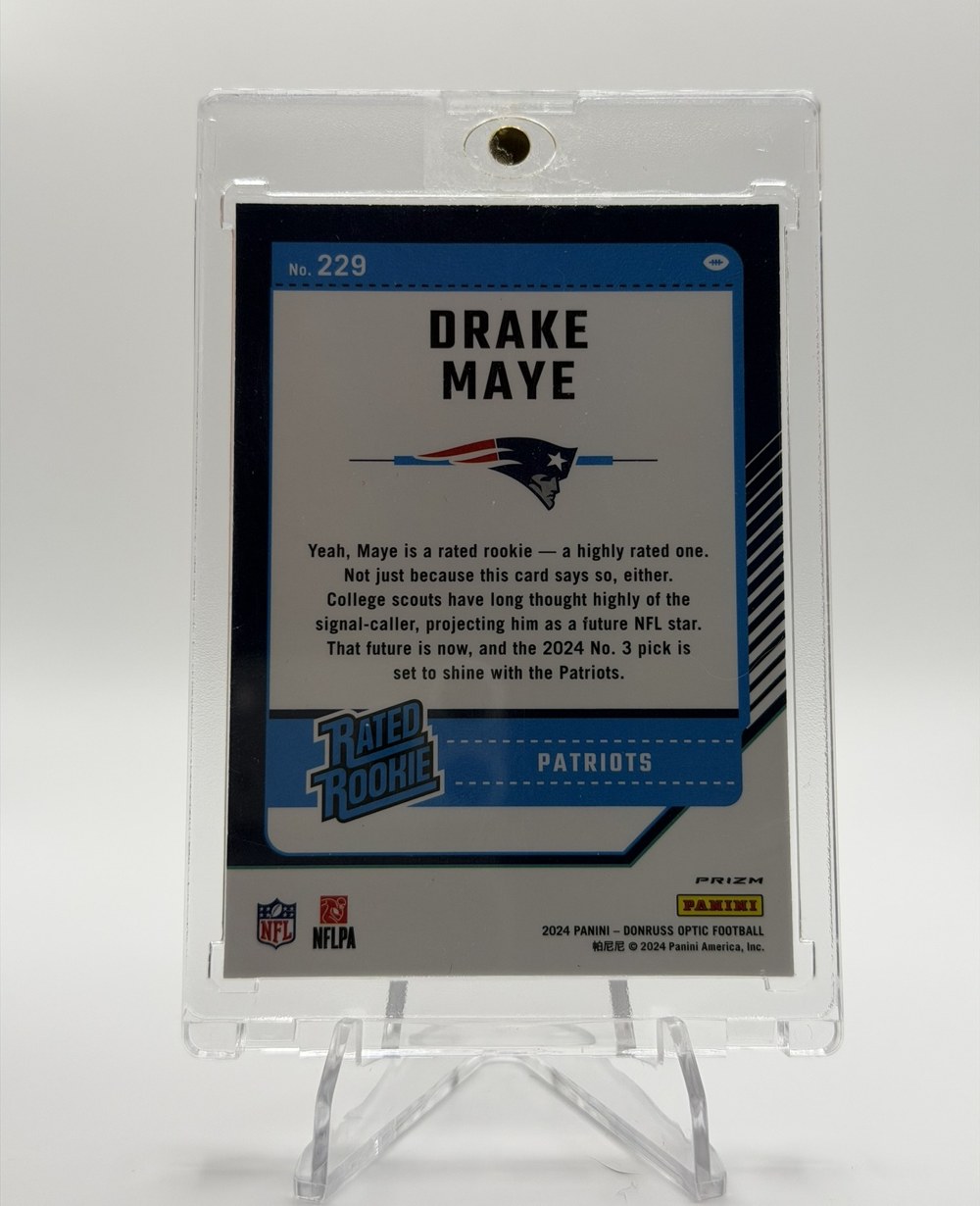 Drake Maye 2024 Panini Donruss Optic back