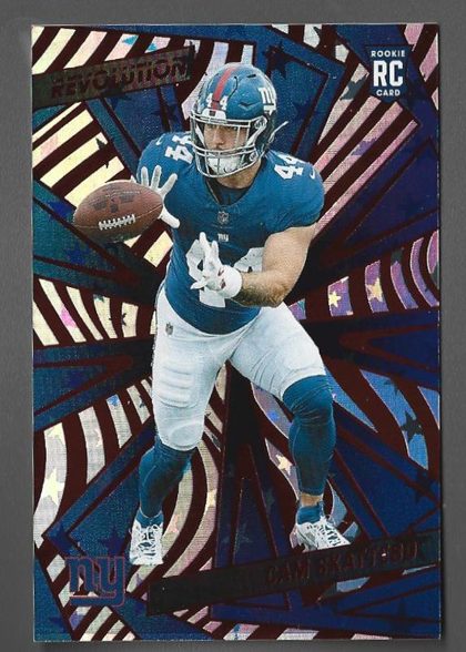 Cam Skattebo 2025 Panini Revolution Red Swirl