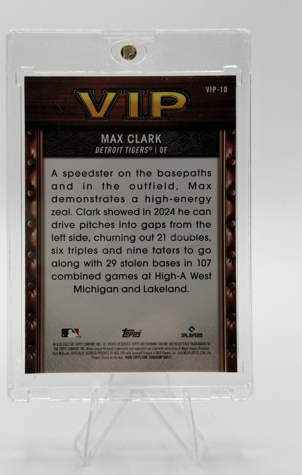Max Clark 2025 Bowman Chrome back