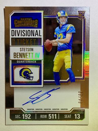Stetson Bennett 2023 Panini Contenders Divisional Rookie Autograph /99