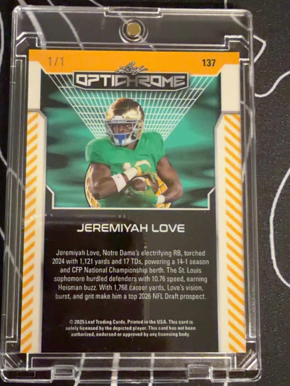 Jeremiyah Love 2025 Leaf back