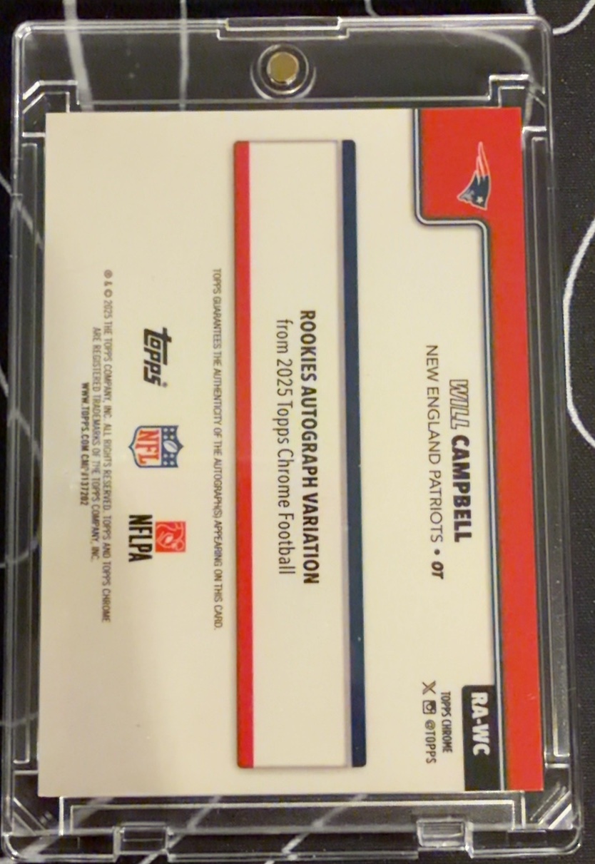 Will Campbell 2025 Topps Chrome back
