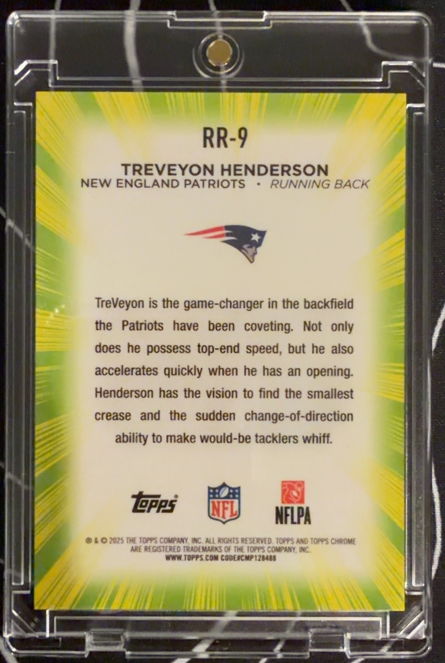 TreVeyon Henderson 2025 Topps Chrome back