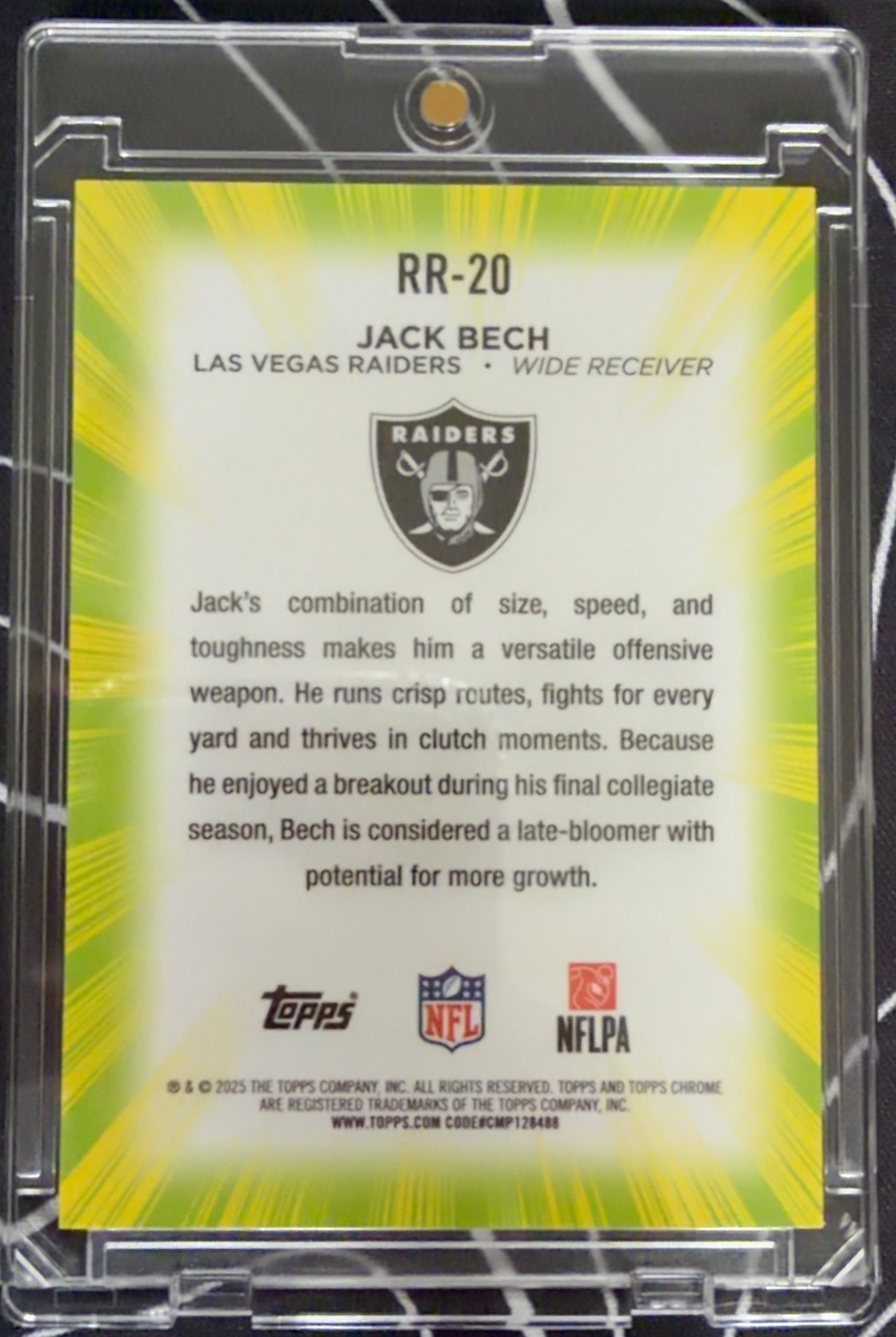 Jack Bech 2025 Topps Chrome back