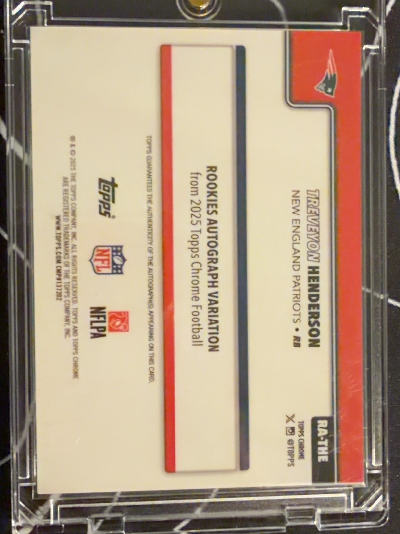 TreVeyon Henderson 2025 Topps Chrome back