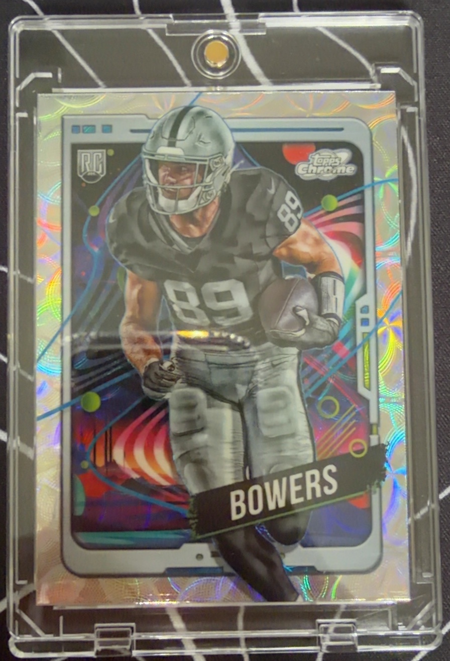Brock Bowers 2024 Topps Cosmic Chrome front