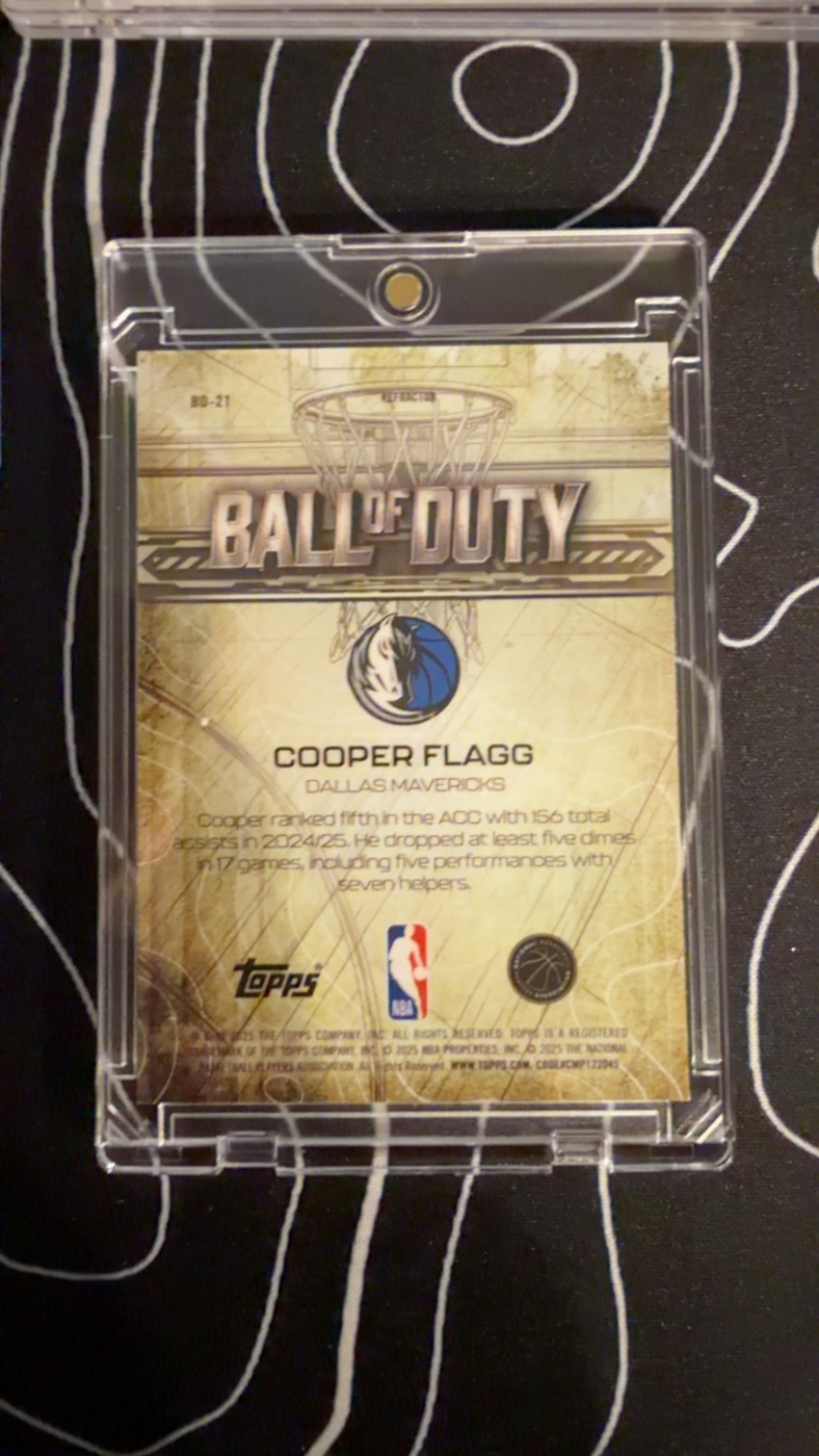 Cooper Flagg 2025 Topps Chrome back