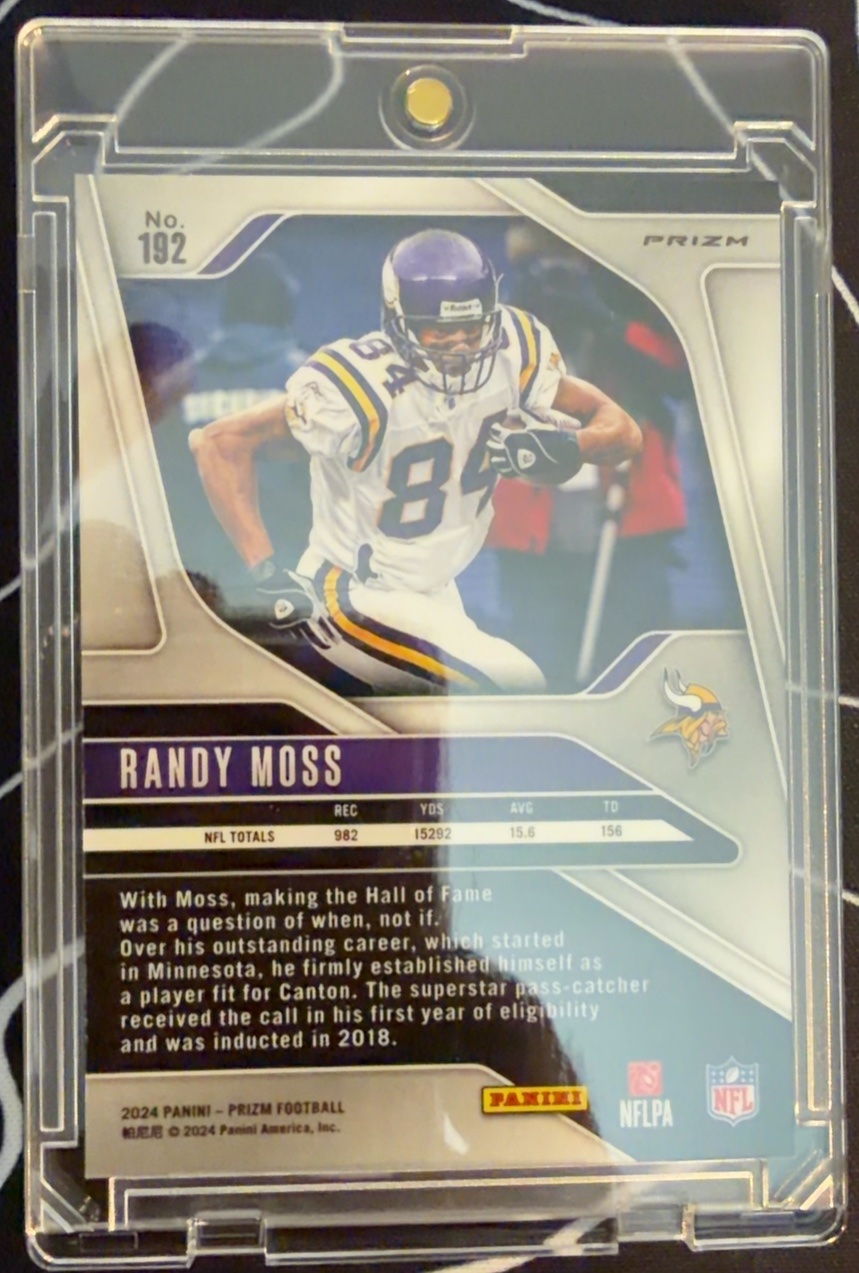 Randy Moss 2024 Panini Prizm back